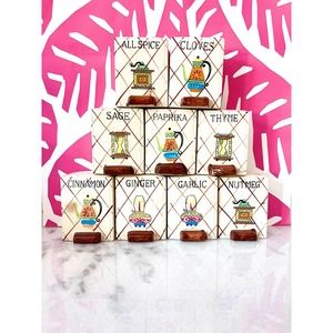 Vintage Cottage Core Spice Jars/Shakers. Set of 9. Made in Japan